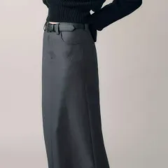 Women's Autumn And Winter Grey Loose A-line Skirt - Grey - View 1