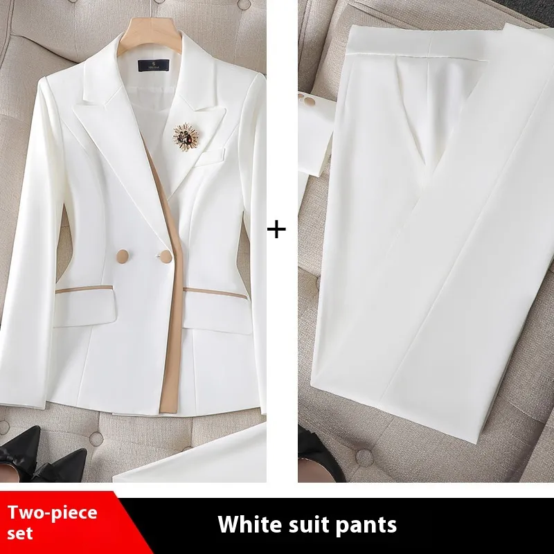 Niche Temperament White Collar For Business Enterprises Suit Women - White Suit Pants