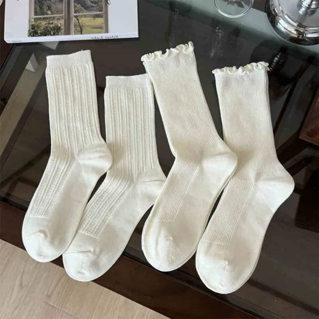 Ear Fungus Edge Mid Tube Socks For Spring And Autumn Styles 2 Style - Shop at LoveMi