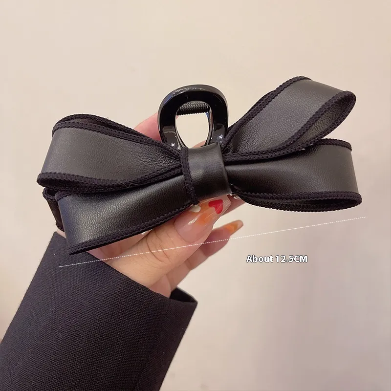French Elegant Bow Claw Clip Girls Spring And Summer - Black