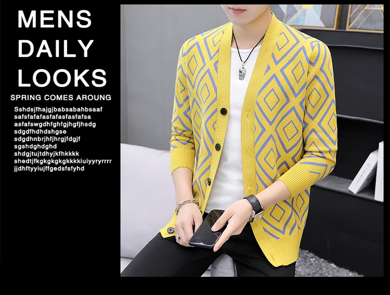 European Goods High-end Knitted Cardigan Sweater For Men