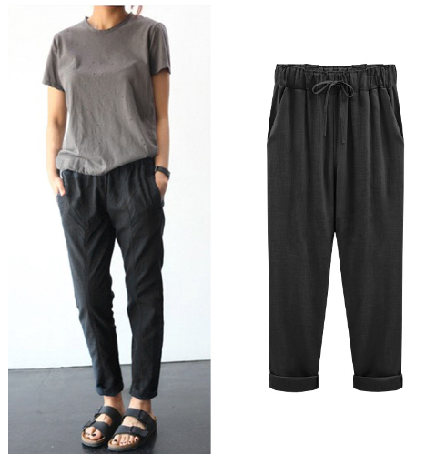 Black cropped pants