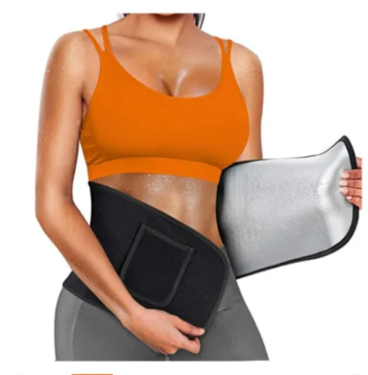 Corset Belt Sports Waist Support Violently Sweat Belly Band Fitness Burst Into Sweat Acceleration Running Belt Pocket Waistband - Silver Coated Poc...