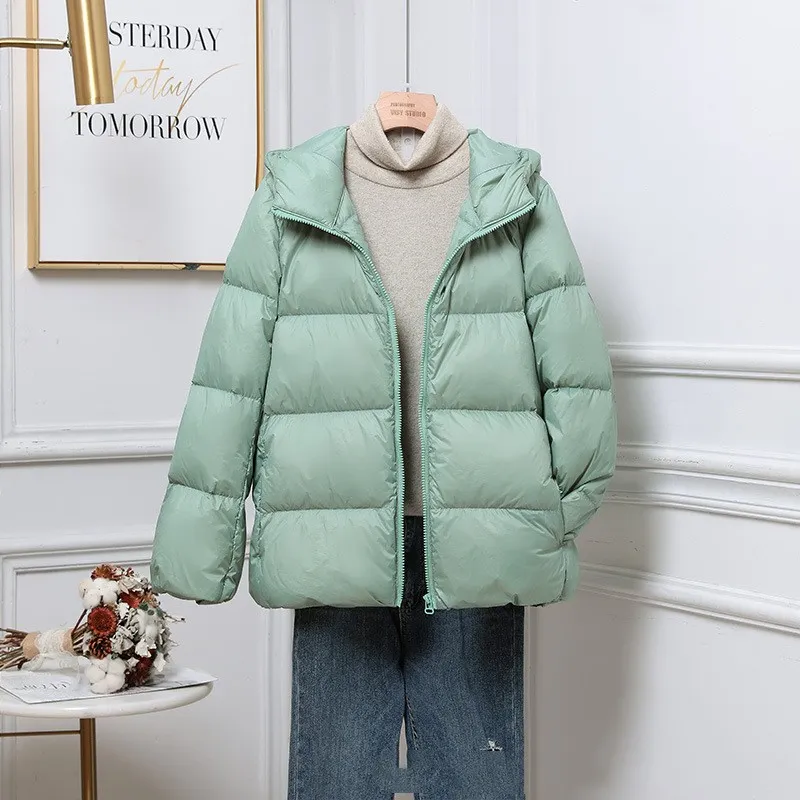 Lightweight Down Coat Female Common Style - Green