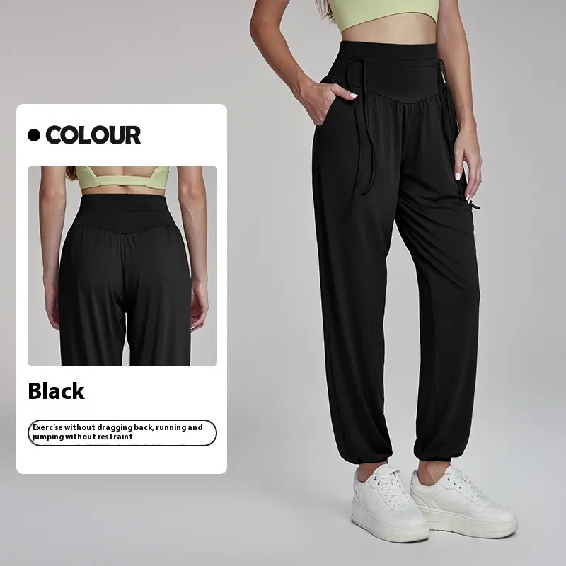 High Waist Straight Loose-fit Tappered Trousers Women - Black