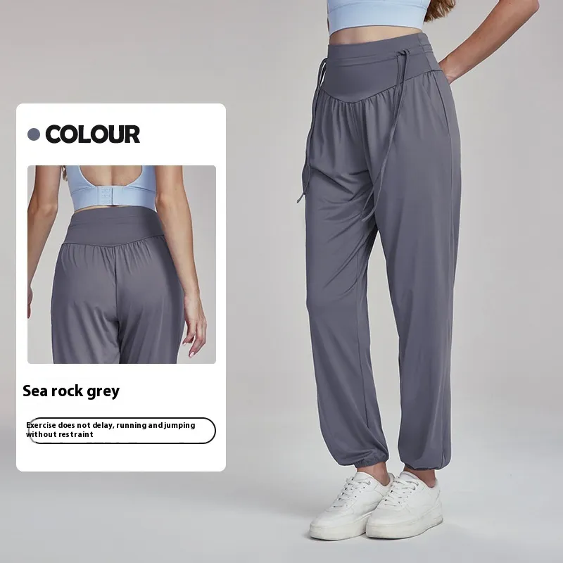 High Waist Straight Loose-fit Tappered Trousers Women - Gray