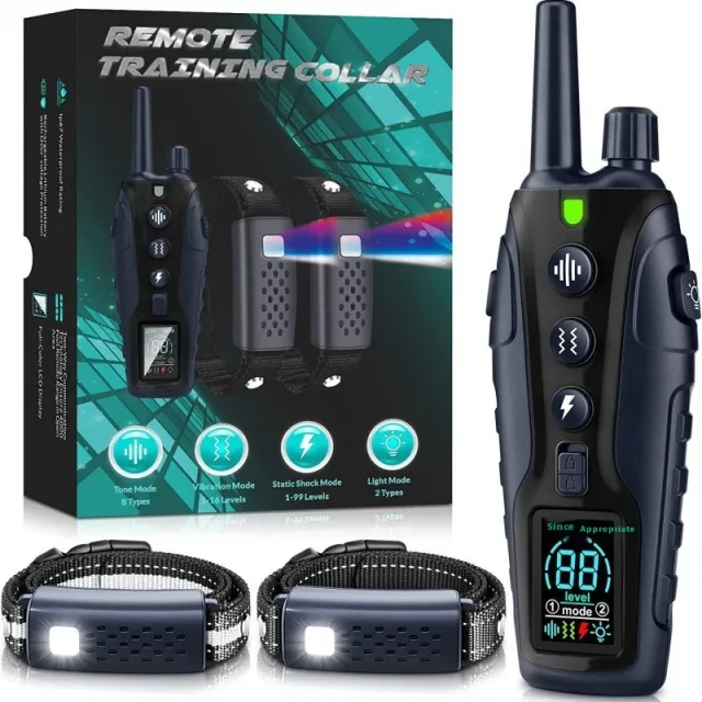 Big And Small Dogs Electric Shock Collar Remote Control Training Bark Stopper 2000M One Drag Two - Shop at LoveMi
