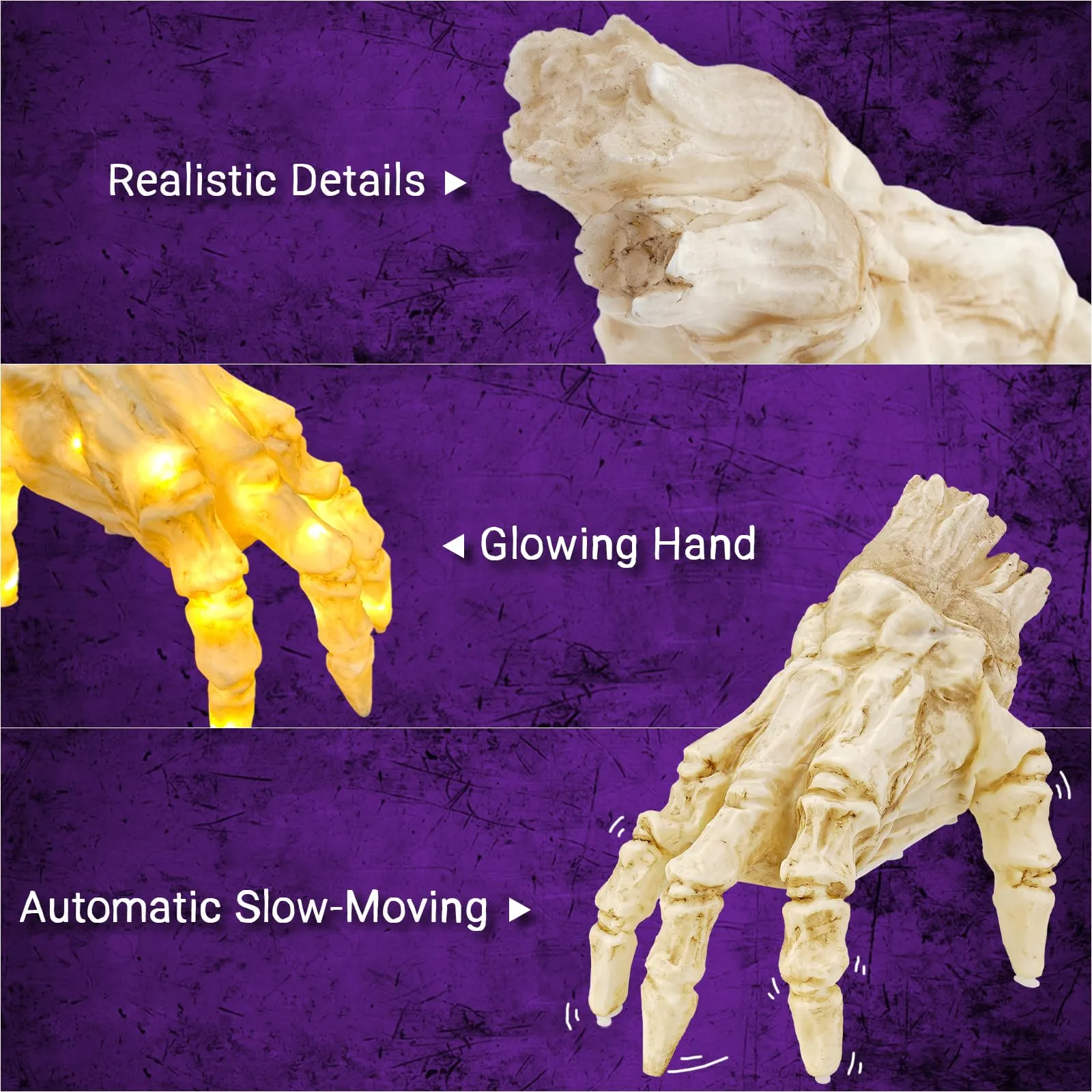 Halloween Electric Luminous Crawling Hand Animated Decoration Induction Luminous Decoration Zombie Hand With Spooky Sound – image 7