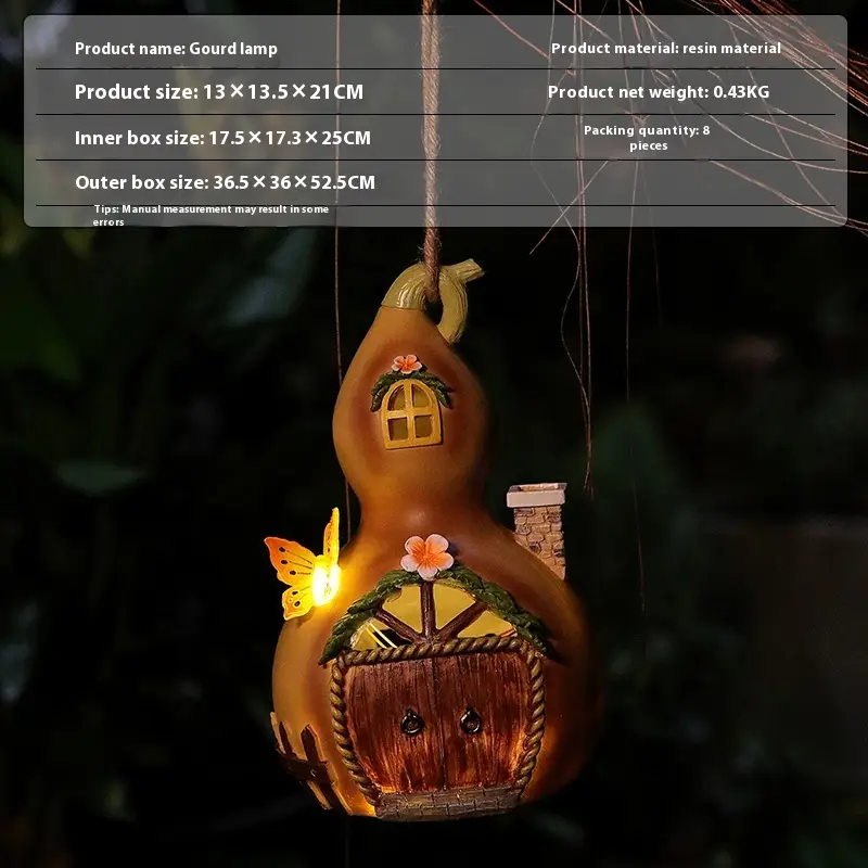 Gourd House Decoration Outdoor Courtyard Tree Pendant Solar Lamp