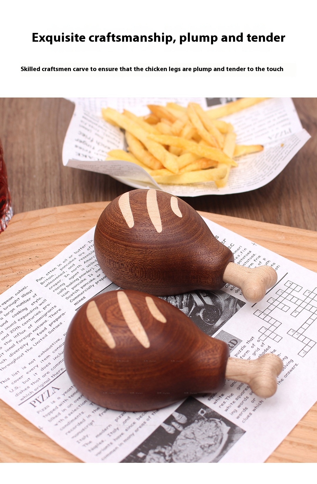 Title 8, Solid Wood Beer Bottle Opener Chicken Leg Ornam...