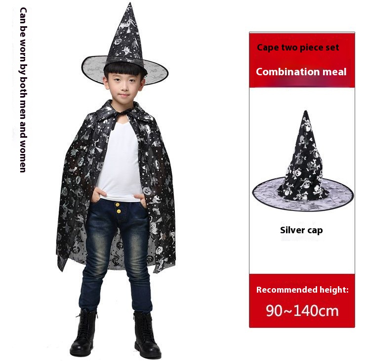 80 Silver cape Wizard hat