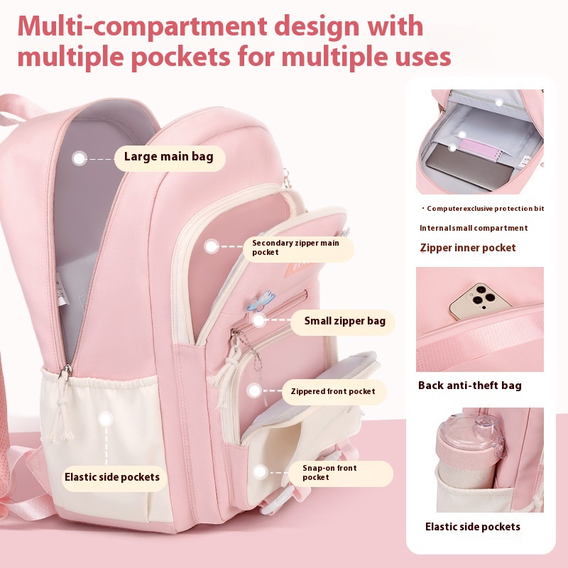 Student Children Schoolbag Girls Waterproof Backpack - Image 2