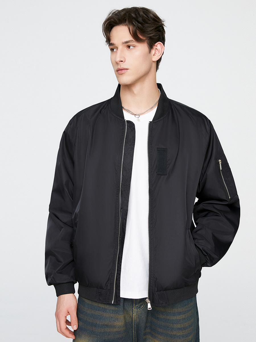 Title 9, Jacket Stand Collar Pilot Loose Casual Baseball...