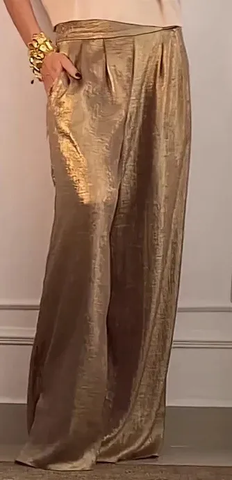 Women's Classic Style V neck Short sleeved Sweater Golden Pants - Shop at LoveMi