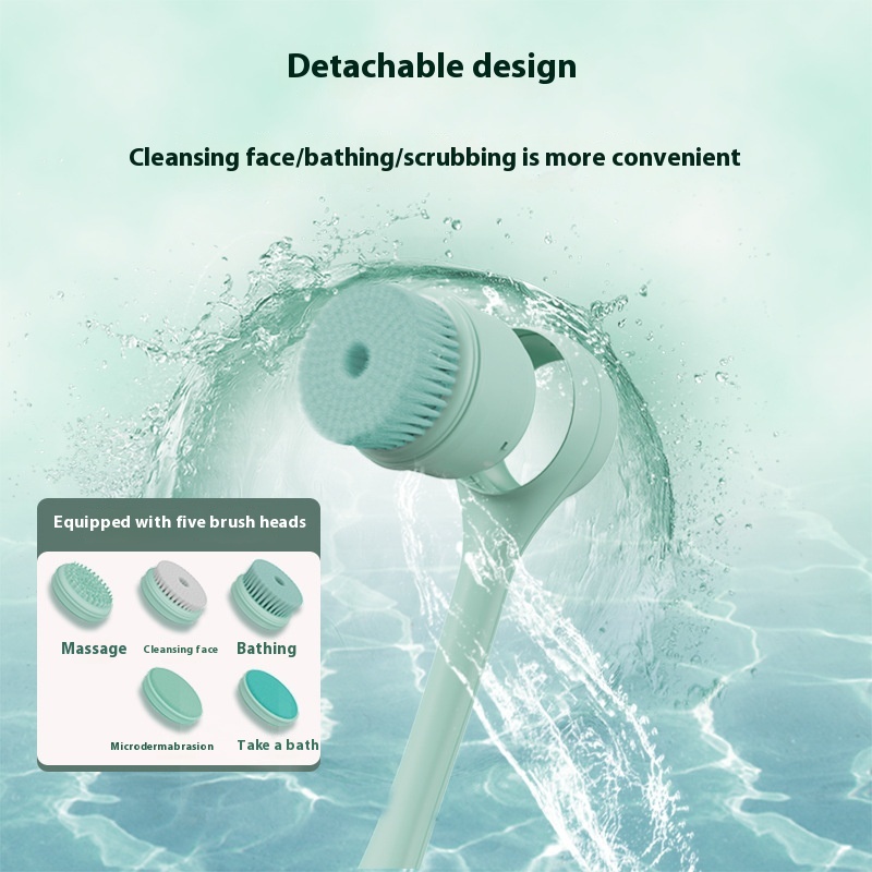 Electric Bath Brush Automatic Back Rubbing Long Handle Brush