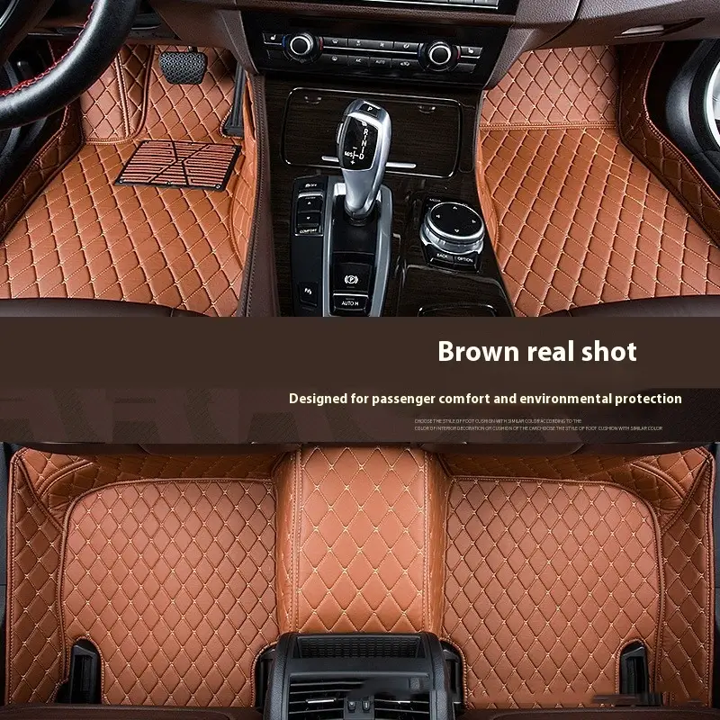 Fully Surrounded Car Leather Floor Mat Pad All Weather Protection