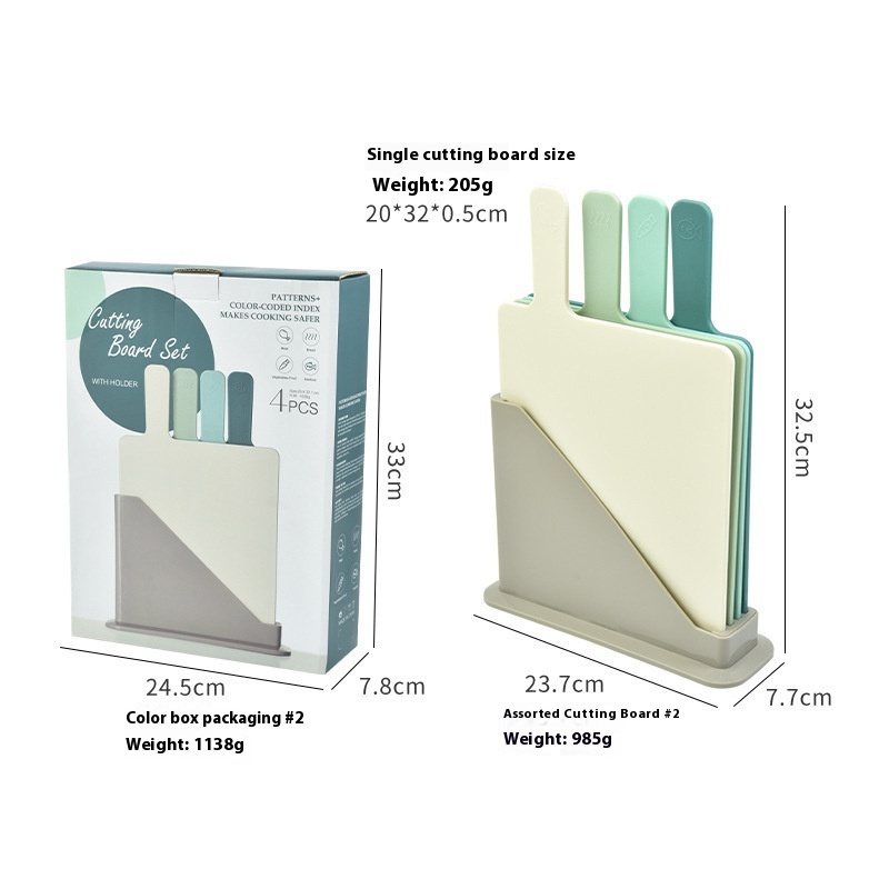 Four piece cutting board set