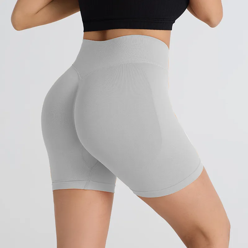 Sports And Fitness Shorts Women's Outdoor Running Breathable Peach Hip Yoga Pants - Glacier White