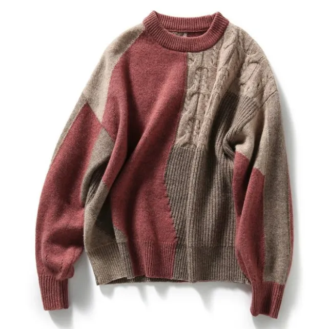 Fashion Elegant Bottoming Shirt Trendy Twist Multi colored Half turtleneck Thick Sweater Red - Shop at LoveMi
