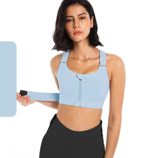 Front Zipper Seamless Bra Push Up Bras For Women Plus Size Bra Lingerie Wireless Sleep Underwear Sport Active Women Bra Blue - Shop at LoveMi