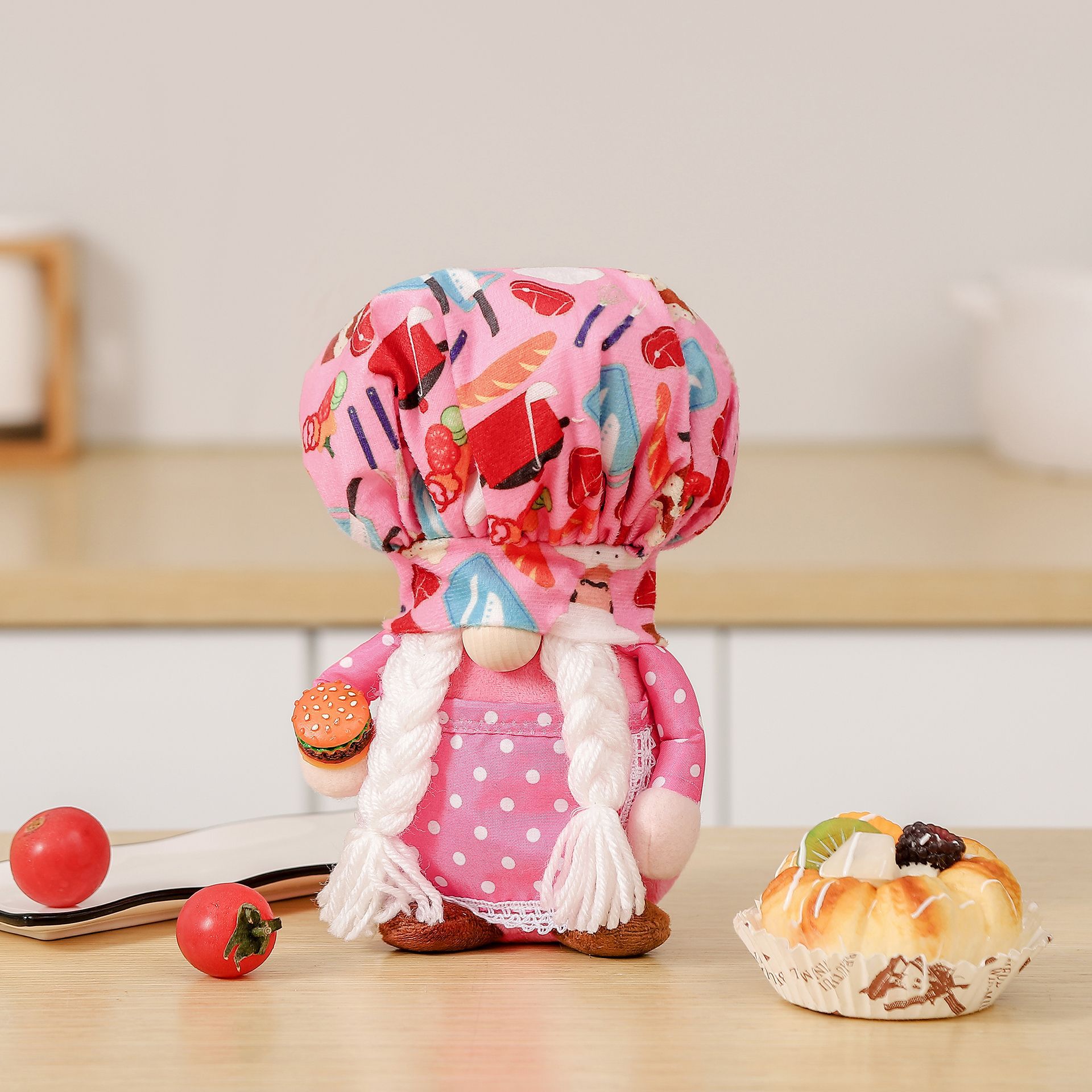 Title 2, Home Decorative Creative Hamburger Chef Doll Pl...