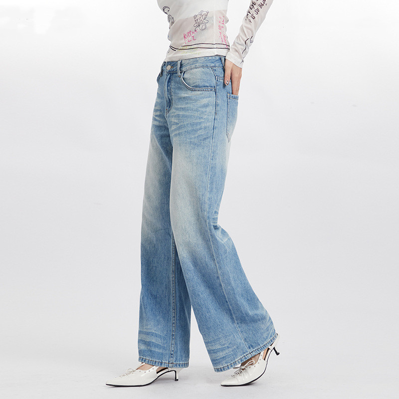 Title 4, Damen High Waist Straight Pants Einfaches Desig...