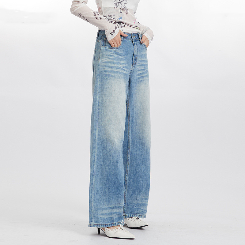 Title 5, Damen High Waist Straight Pants Einfaches Desig...