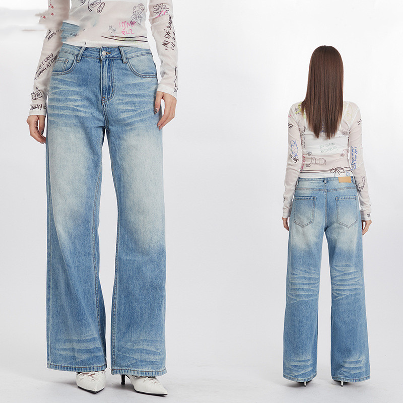 Title 6, Dames high waist straight broek Eenvoudig desig...