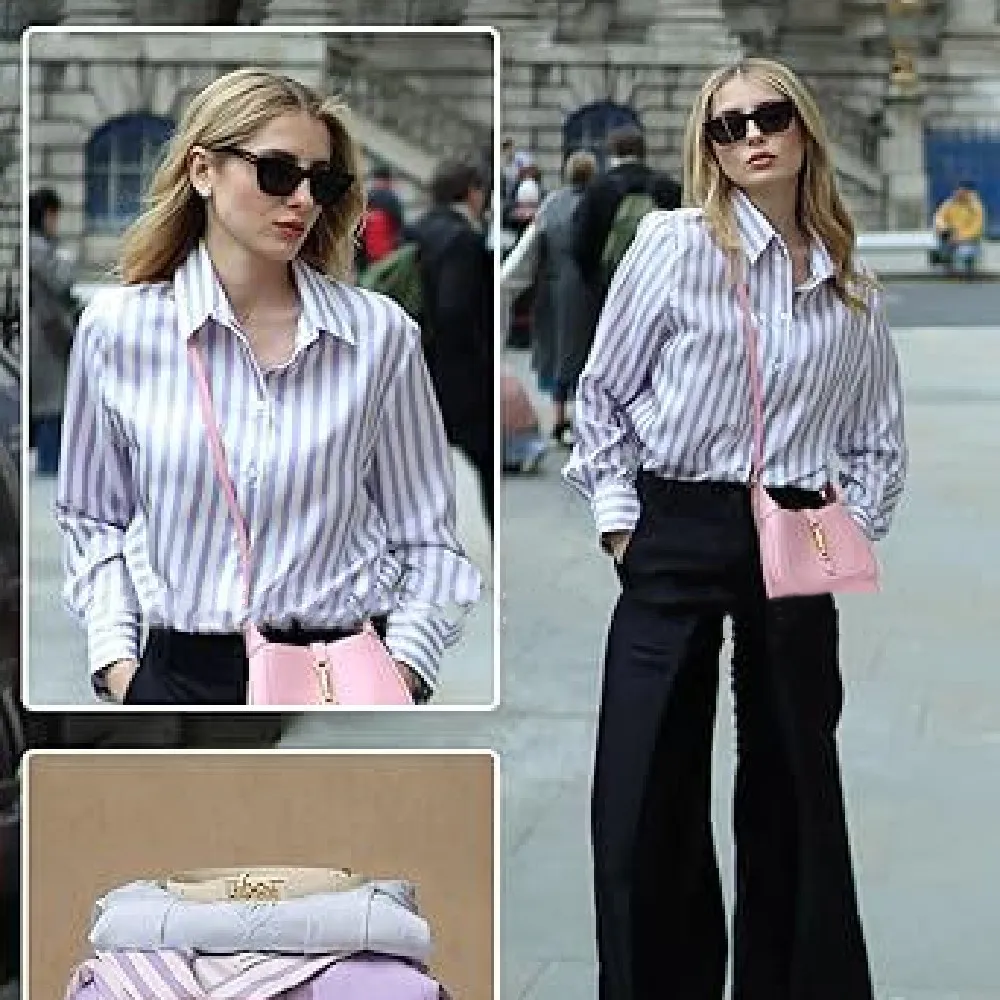 Fashionable Simple Striped Shirt Top For Women - Blue