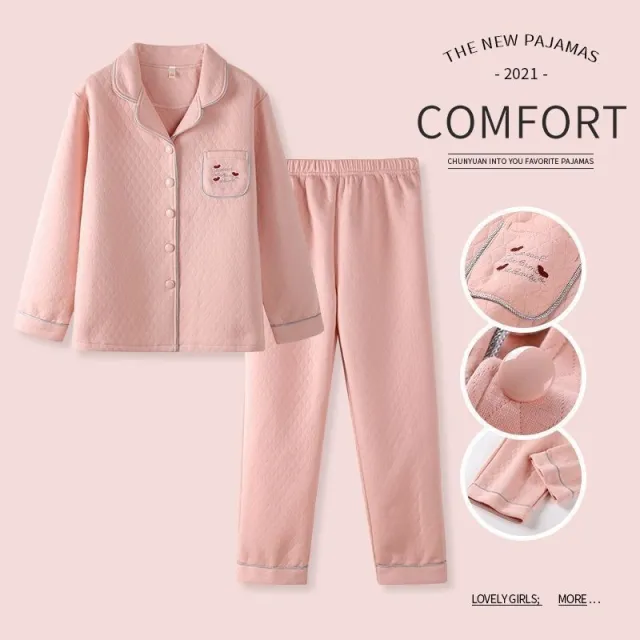 Women's Thick Warm 100 Cotton Pajamas Cardigan Cy5502 2Xl - Shop at LoveMi