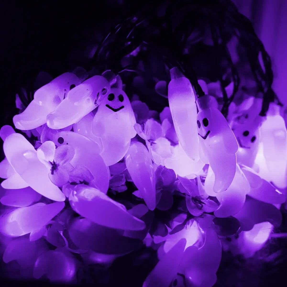 Solar-powered String Lights Ghost Halloween Day Courtyard Christmas Decoration Luminous Lights