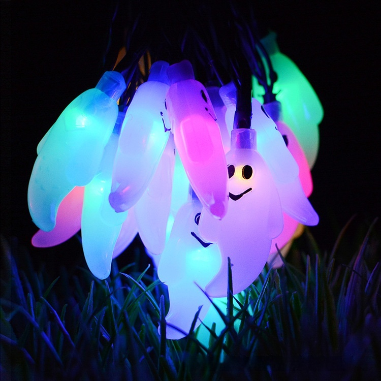 Title 2, Solar-powered String Lights Ghost Halloween Day...