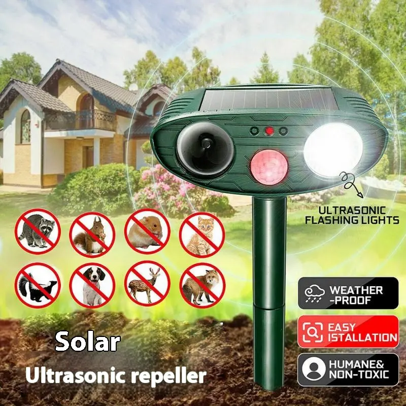 Outdoor Solar-powered Animal Repeller Strobe Light
