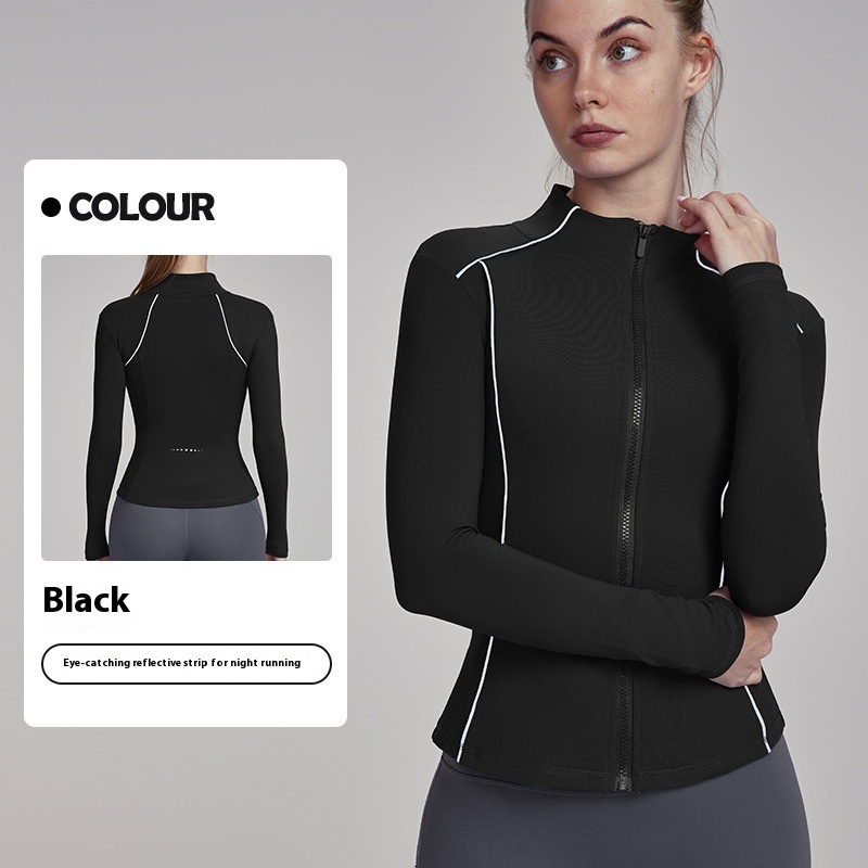 Title 2, Autumn And Winter Fleece-lined Yoga Coat Top Wo...