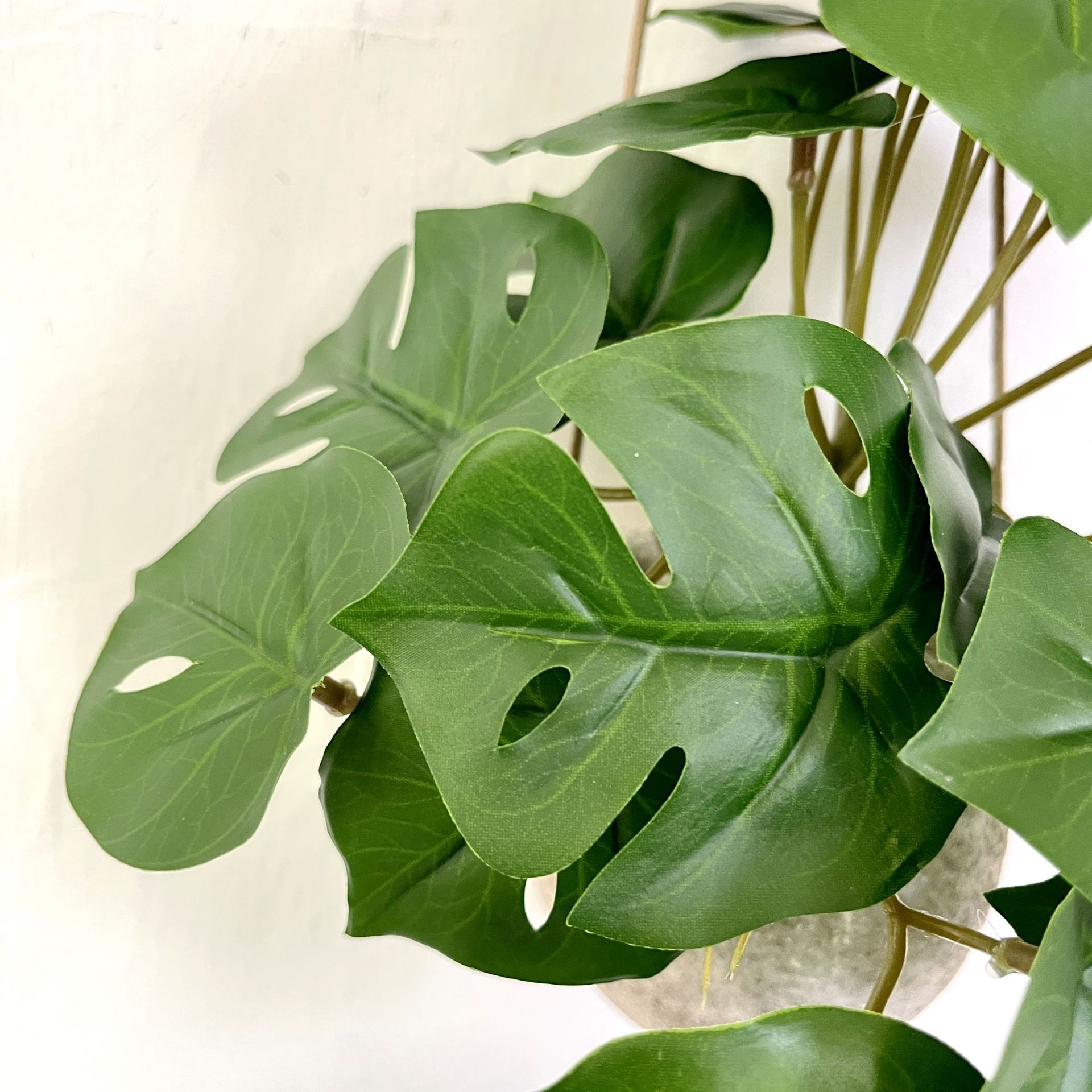 Title 15, Künstliche Pflanze Rattan Monstera Wanddekorati...