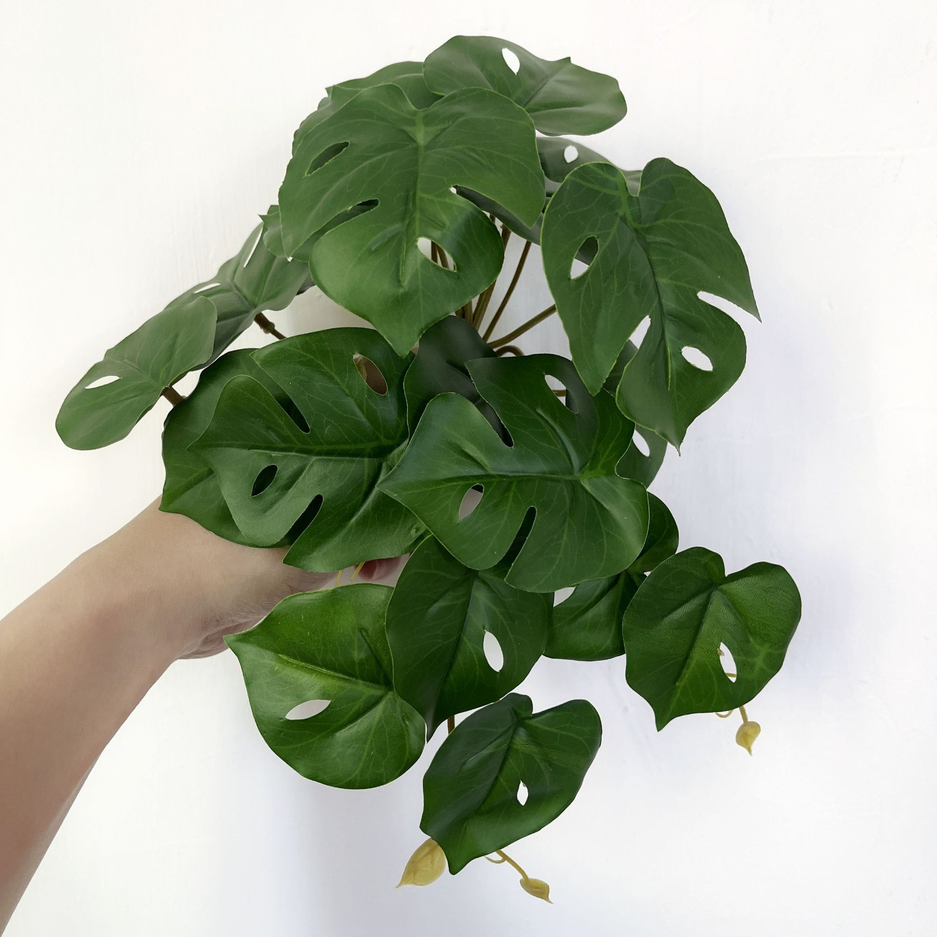 Title 3, Künstliche Pflanze Rattan Monstera Wanddekorati...