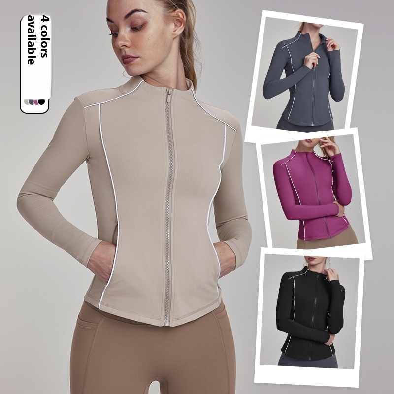 Title 7, Autumn And Winter Fleece-lined Yoga Coat Top Wo...