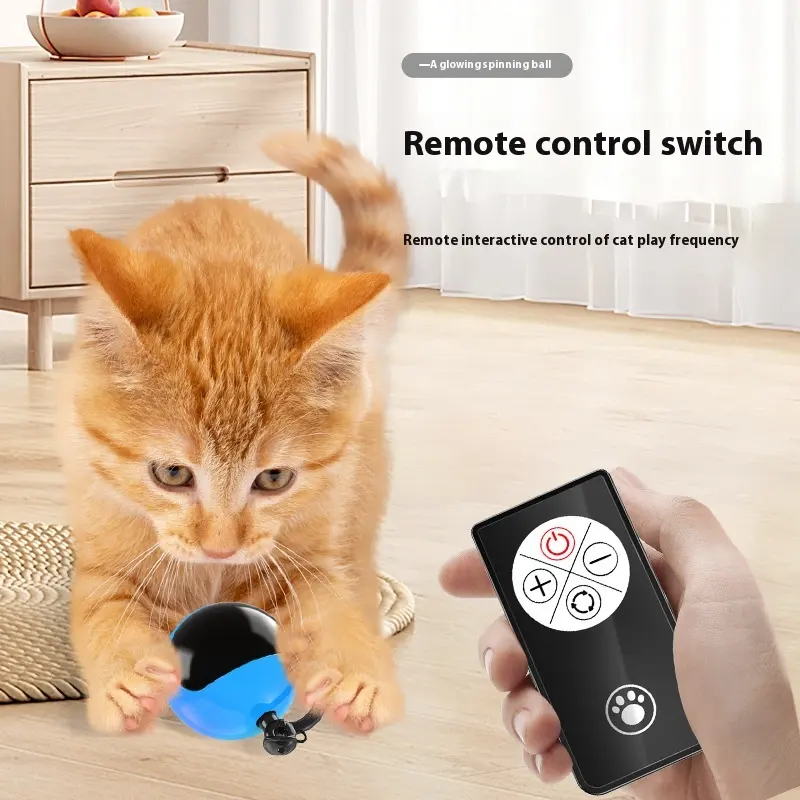 Rotating Cat Teasing Ball Light Sound Effect