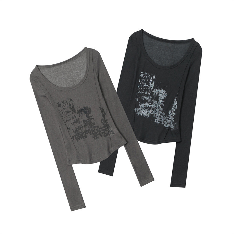 U Collar Sweet Cool Hot Girl Style Short Long Sleeve