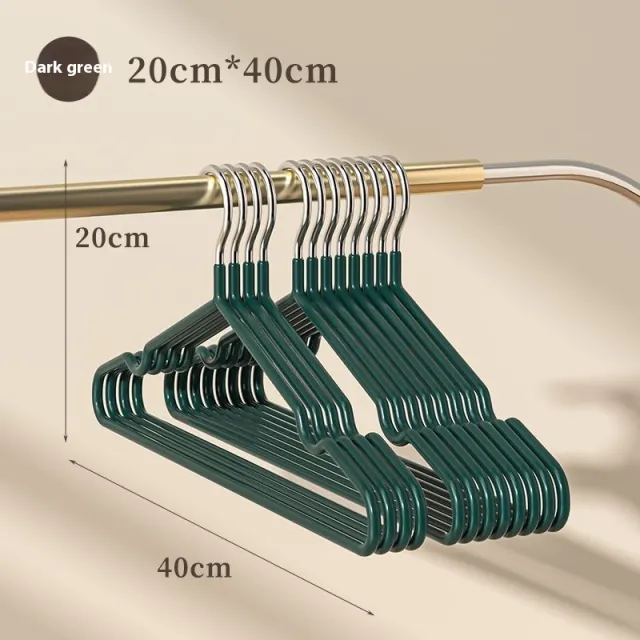 Clothes Hanger Non slip Household Anti Shoulder Angle Clothes Hanger Iron 40G Regular Light Luxury Green - Shop at LoveMi