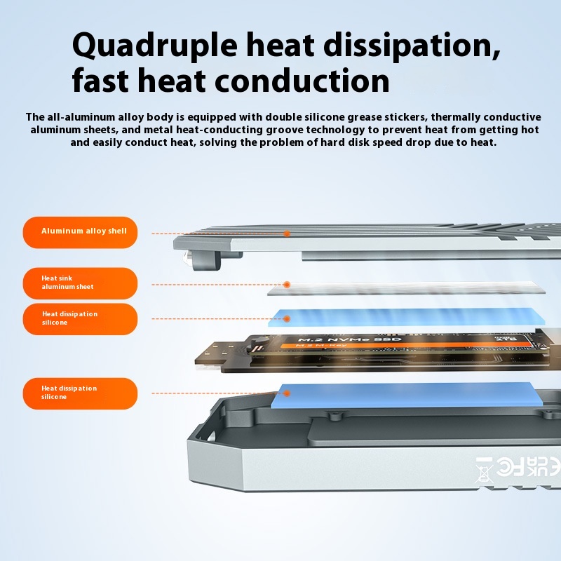 Lightning 4 Shell Compatible With Computer M2 Expansion External Solid State Aluminum Case - Image 3