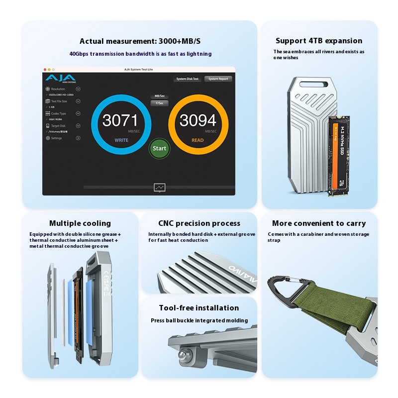 Lightning 4 Shell Compatible With Computer M2 Expansion External Solid State Aluminum Case - Image 4
