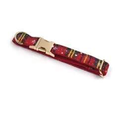 Red Christmas Pet Collar Traction Rope Bowknot Chest Back Dog Stool Bag Suit Laser Sculpture - Pet Collar - View 1