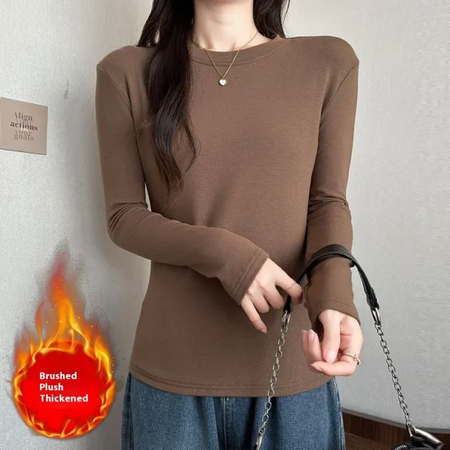 Autumn And Winter High Elastic Comfortable Skin friendly Constant Temperature Thermal Slim Fit Clothes Brown - Shop at LoveMi