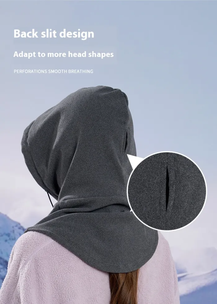 Winter Fleece Balaclava Hood, Windproof Face Mask and Neck Warmer for Skiing, Cycling and Snow Shoveling - detail photo 7