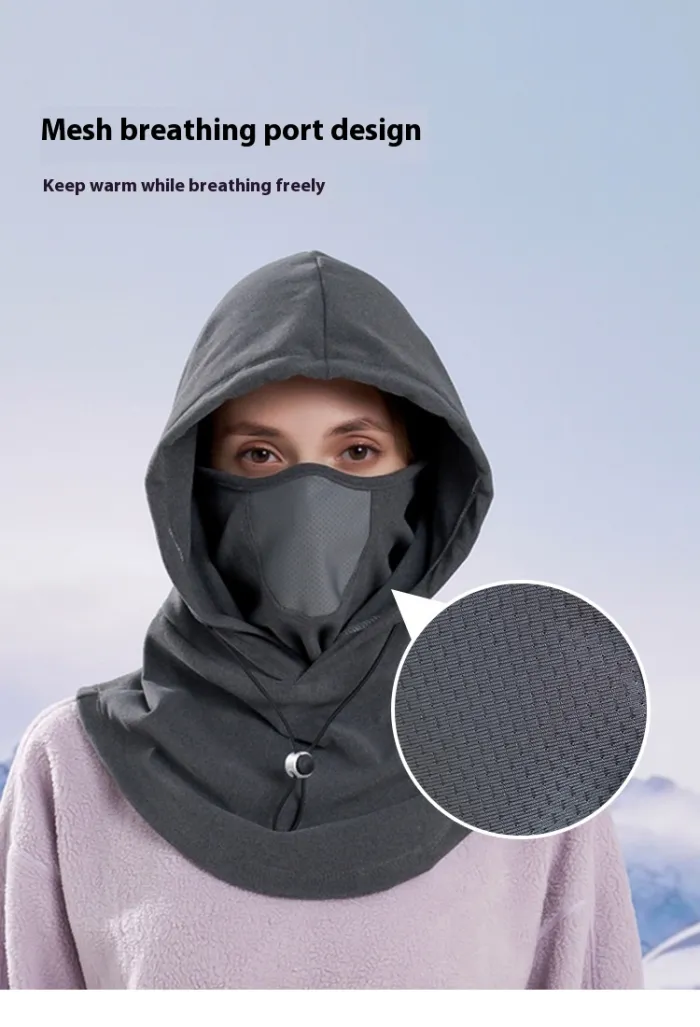 Winter Fleece Balaclava Hood, Windproof Face Mask and Neck Warmer for Skiing, Cycling and Snow Shoveling - detail photo 2