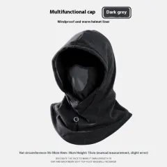 Winter Thermal Fleece Scarf Ski Face Mask Neck Warmer Hood Hat Windproof Cold Warm Riding Cap Sports Outdoor - Dark Gray - View 1