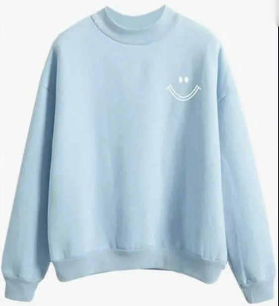 Women's Versatile Casual Printed Pullover Hoodie - 2 Sky Blue