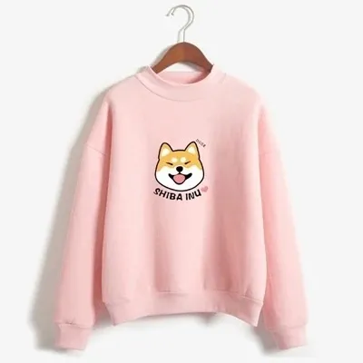 Women's Versatile Casual Printed Pullover Hoodie Pink 1 - Shop at LoveMi