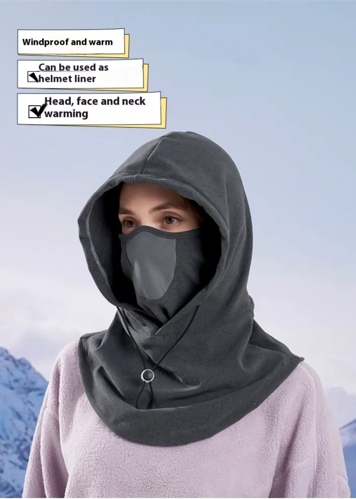 Winter Fleece Balaclava Hood, Windproof Face Mask and Neck Warmer for Skiing, Cycling and Snow Shoveling - detail photo 5